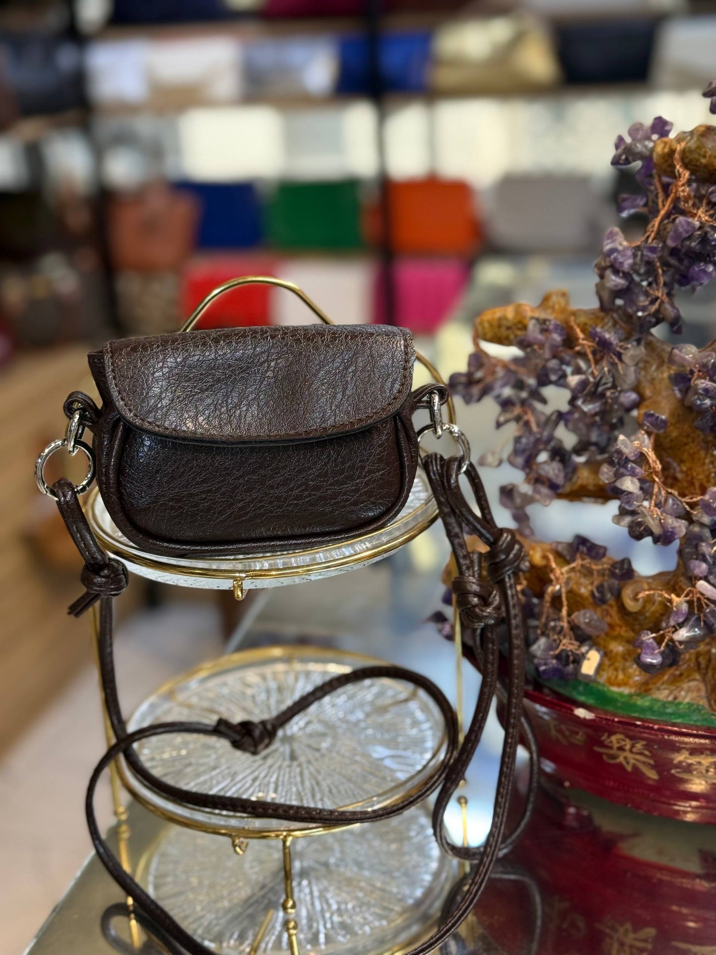 Mini Düğüm Askılı Deri Çapraz ve Bel Çantası (Mikro Bag)