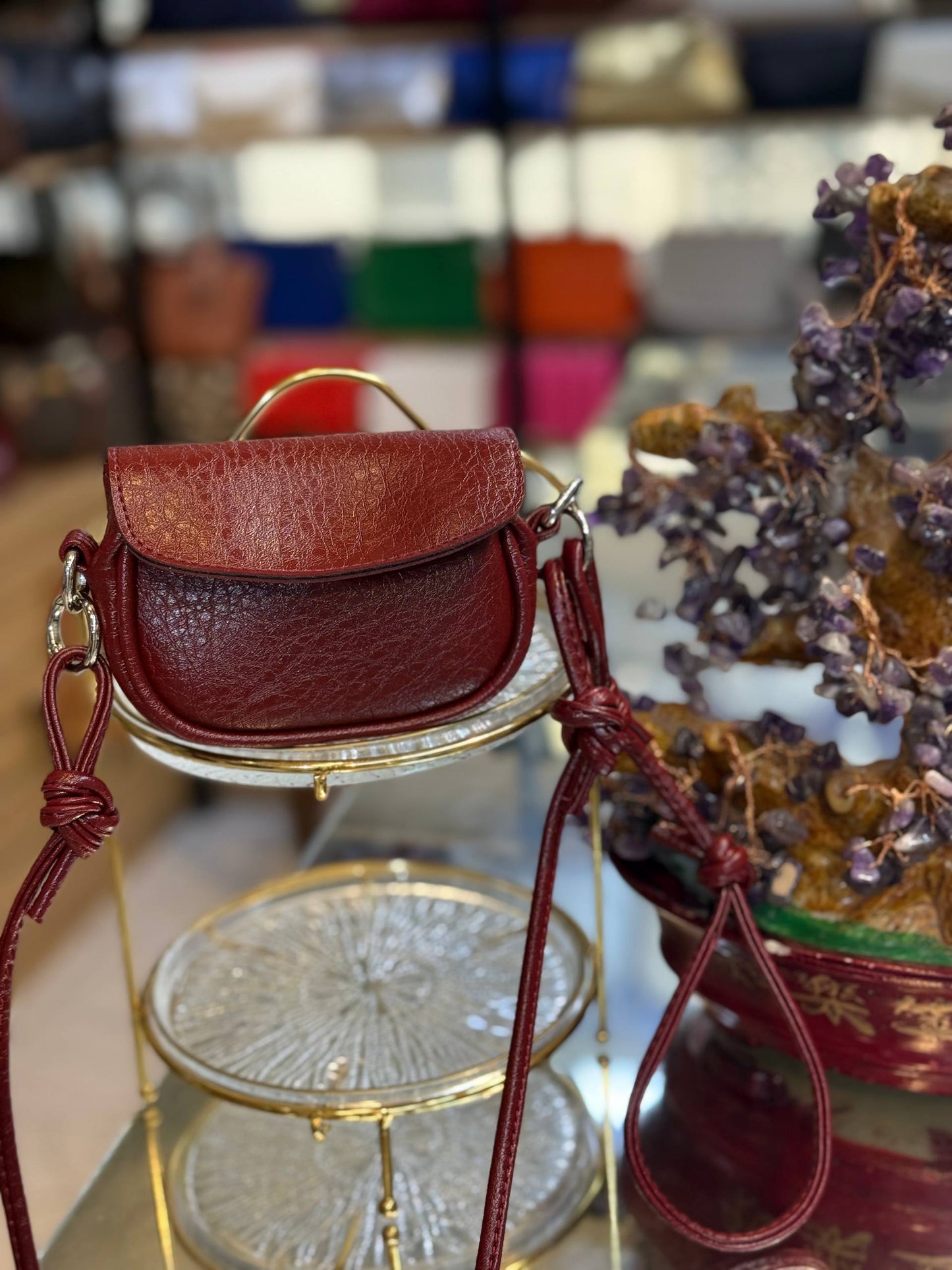 Mini Düğüm Askılı Deri Çapraz ve Bel Çantası (Mikro Bag)