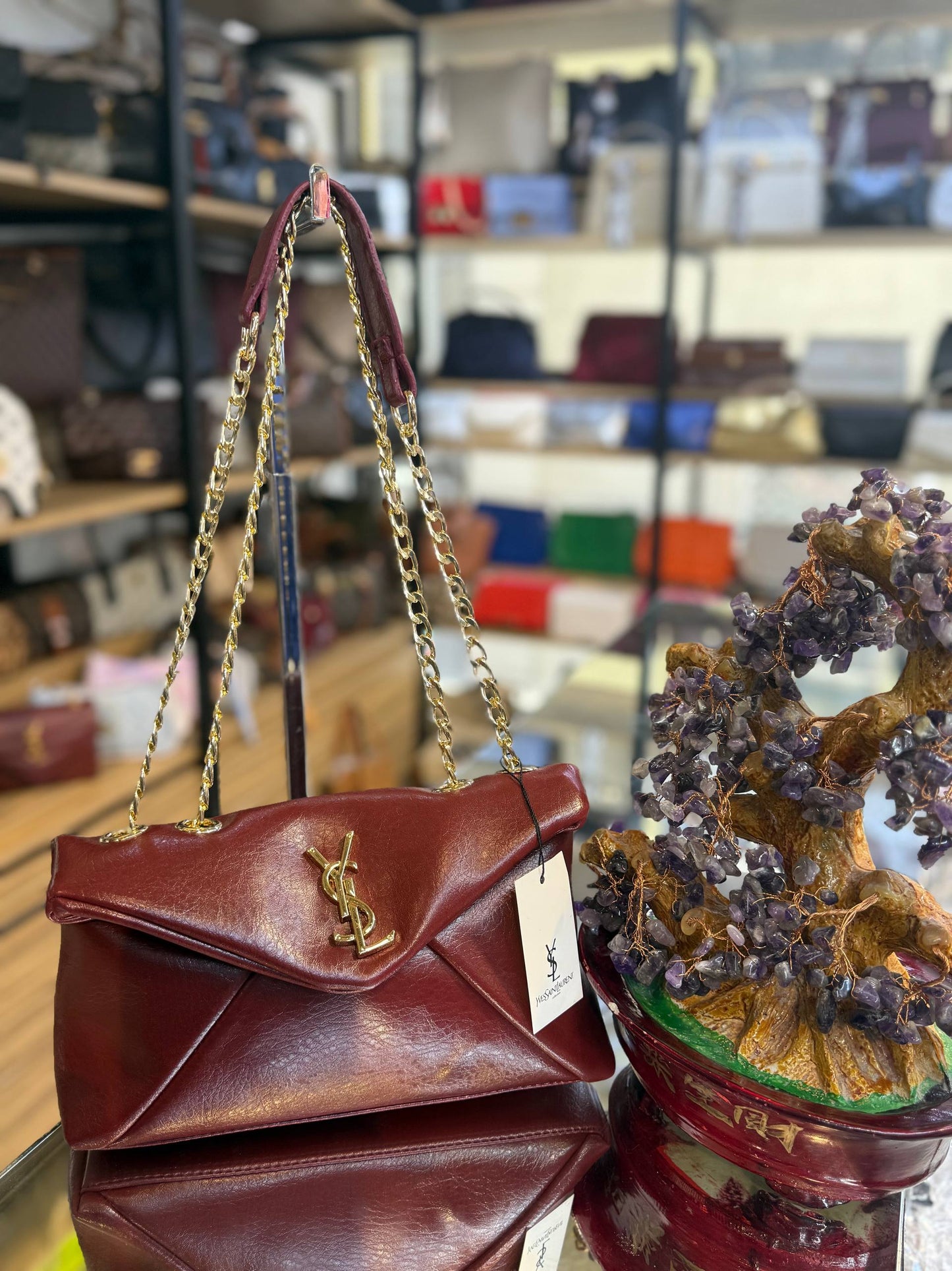 YSL Zincir Askılı Zarf Çanta