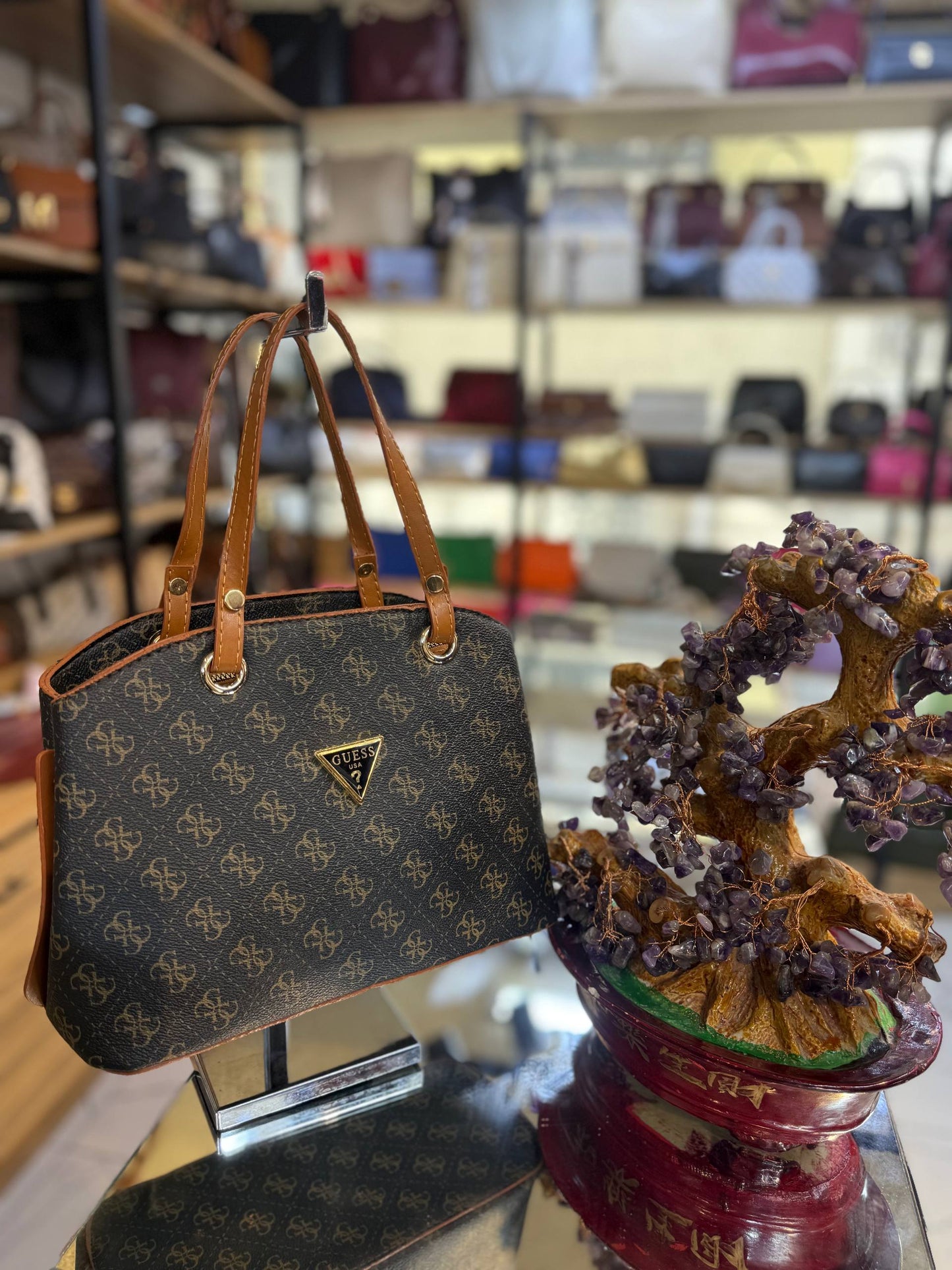Guess Logolu Monogram Çantası